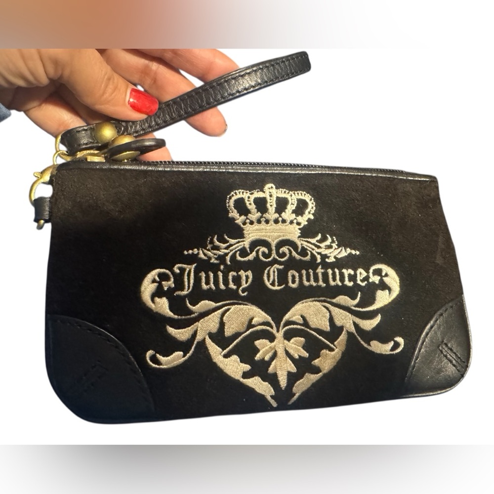 Juicy Couture Black and Gold Wristlet